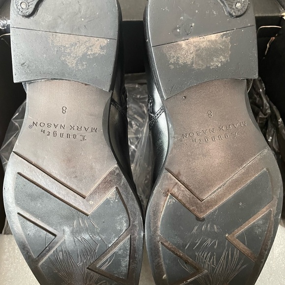 MARK NASON Coolest Black Leather Biker Moto Ankle Boots Cross Studded Skulls 8 - Picture 10 of 15